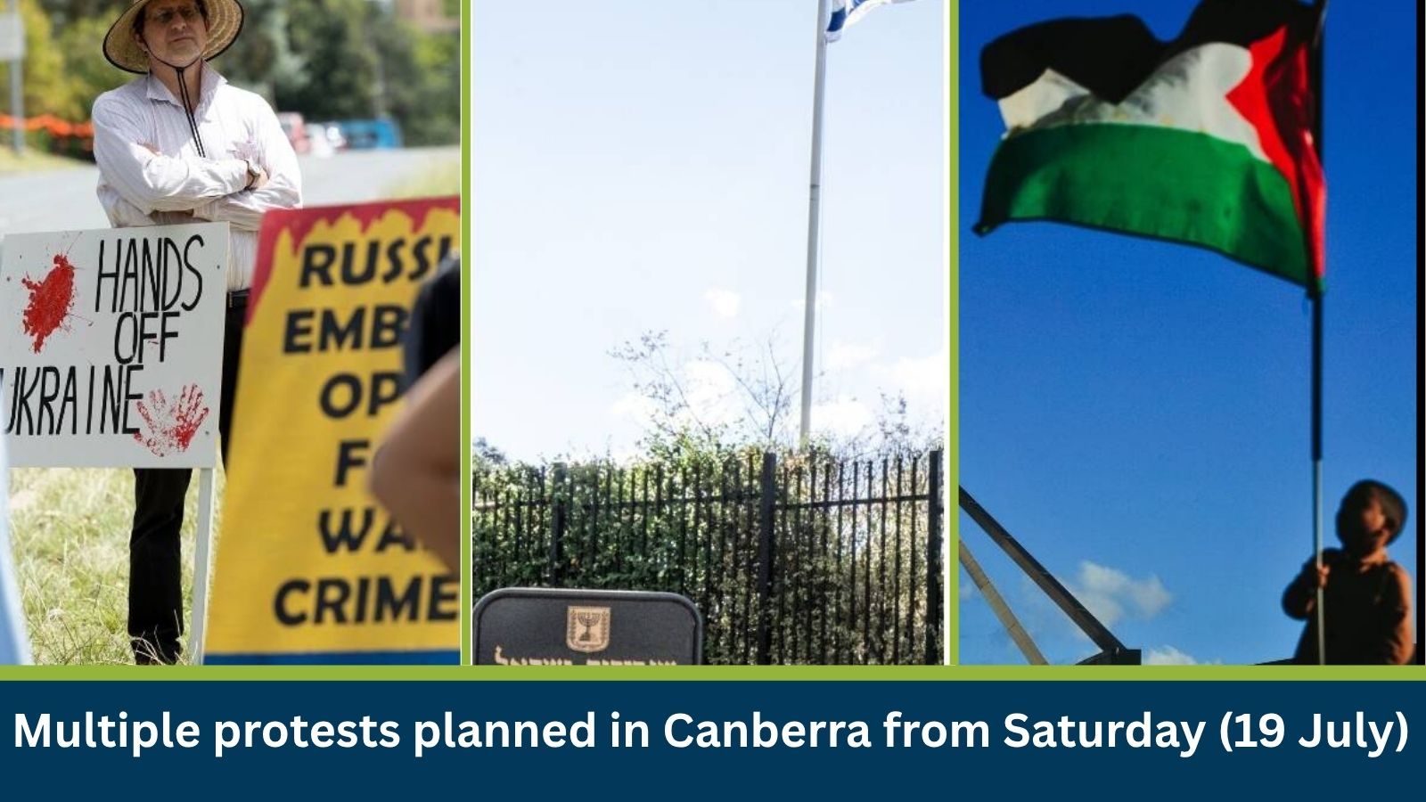 Multiple protests planned in Canberra from Saturday (19 July)