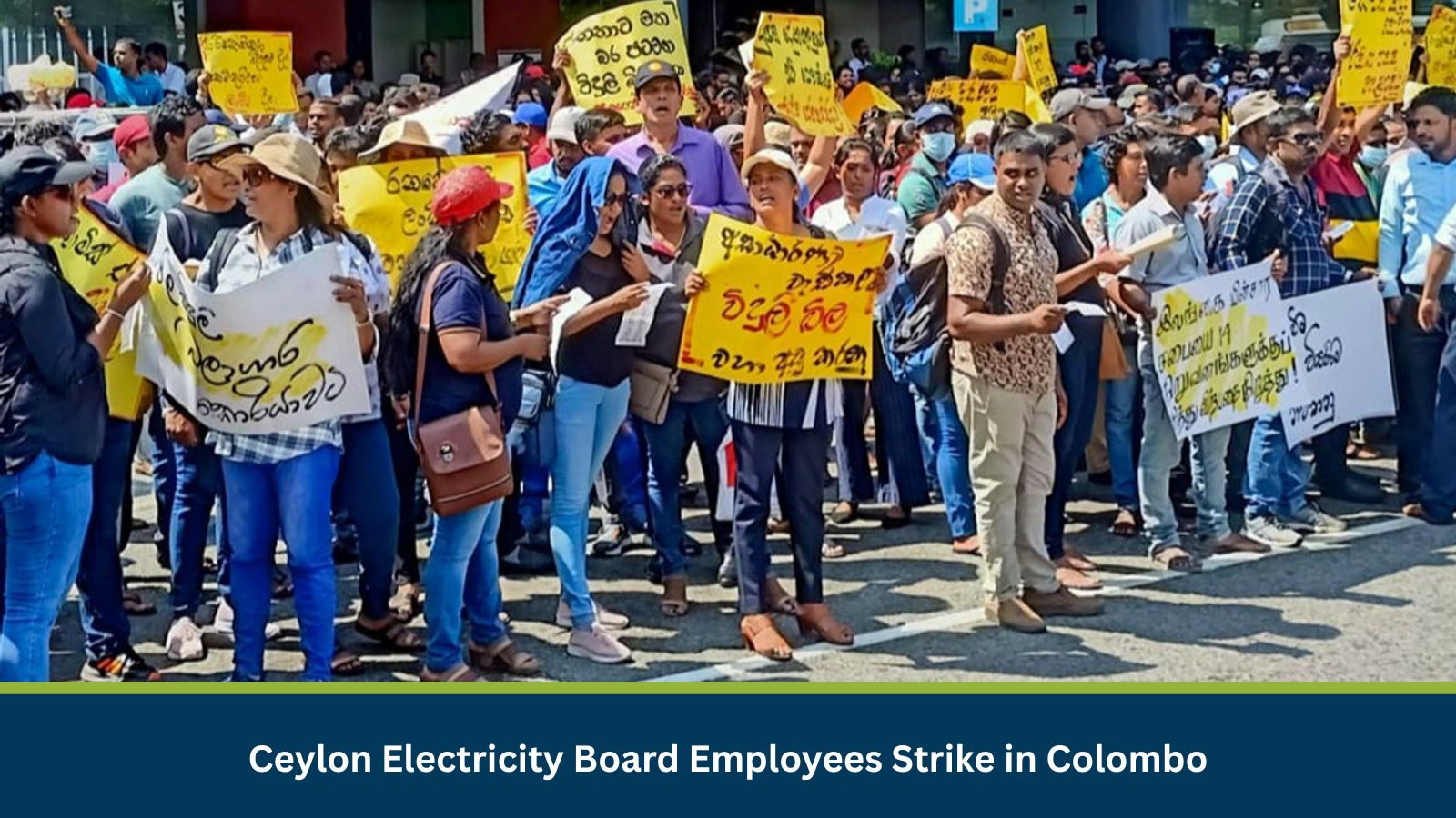Ceylon Electricity Board Employees Strike in Colombo