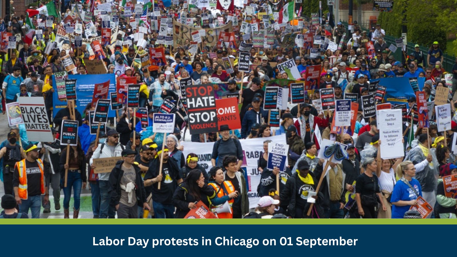 Labor Day protests in Chicago on 01 September