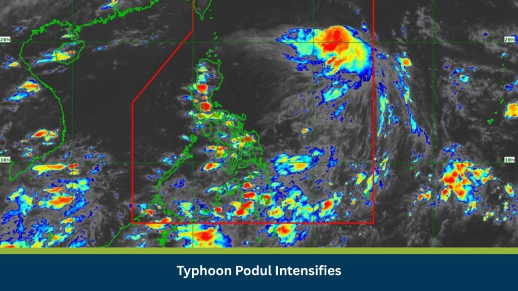 Typhoon Podul Intensifies