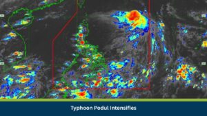 Typhoon Podul Intensifies