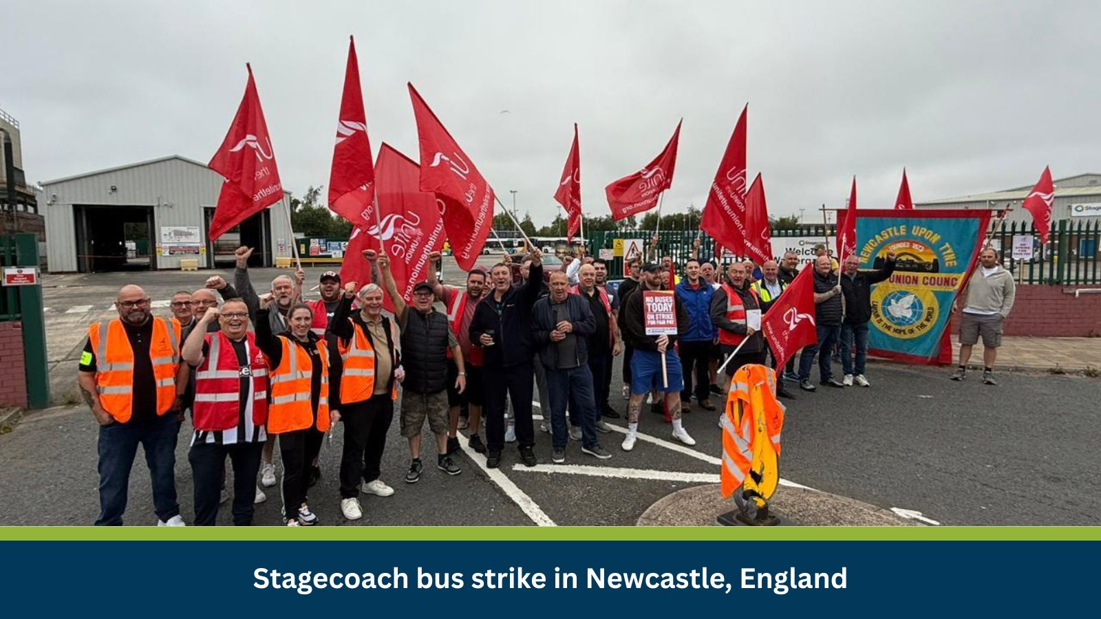 Stagecoach bus strike in Newcastle, England