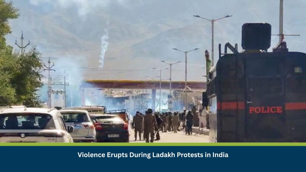 Violence Erupts During Ladakh Protests in India