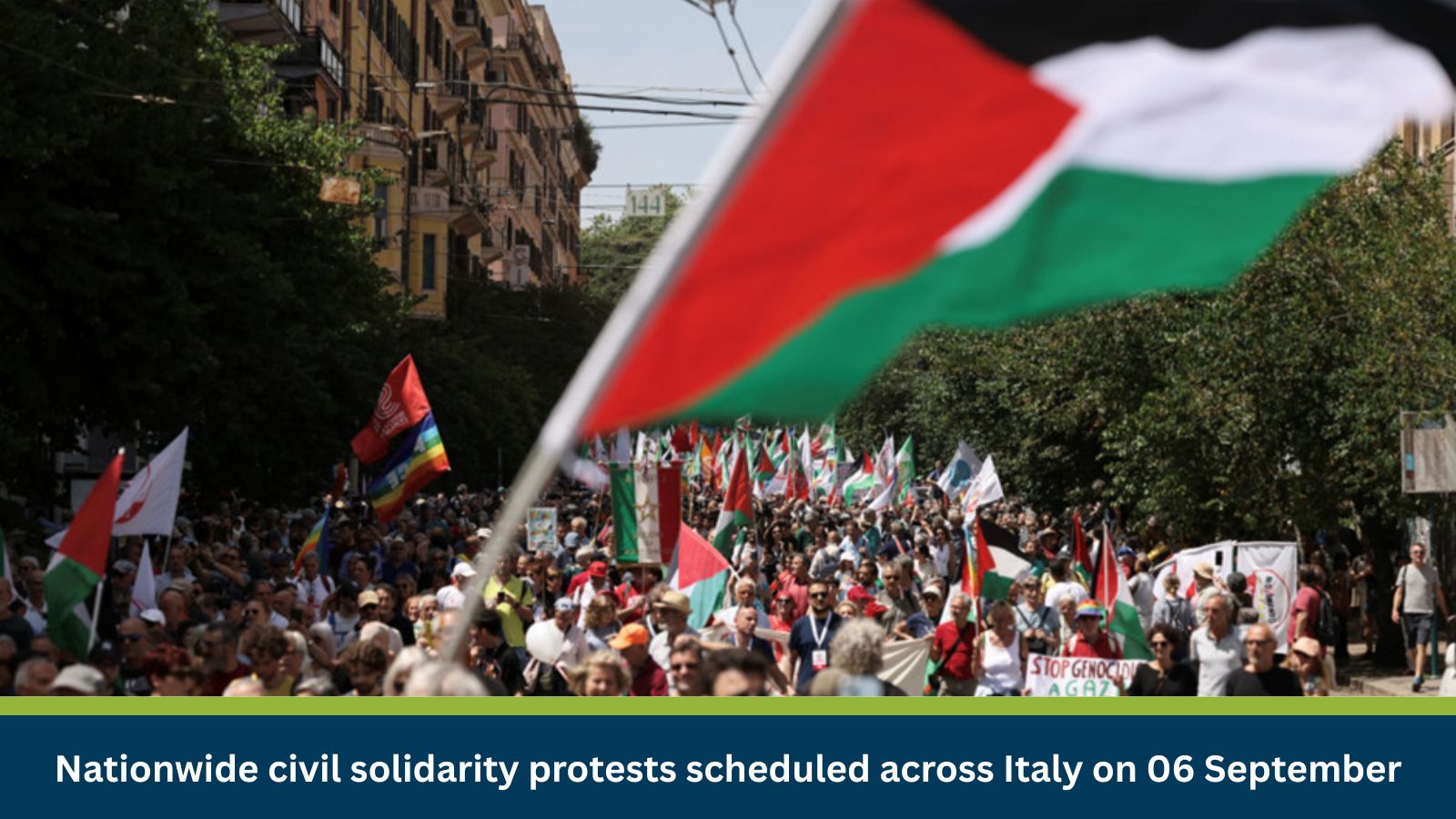 Nationwide civil solidarity protests scheduled across Italy on 06 September