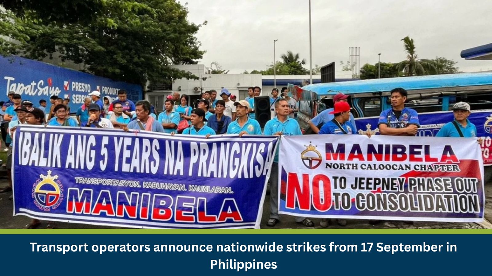 Transport operators announce nationwide strikes from 17 September in Philippines