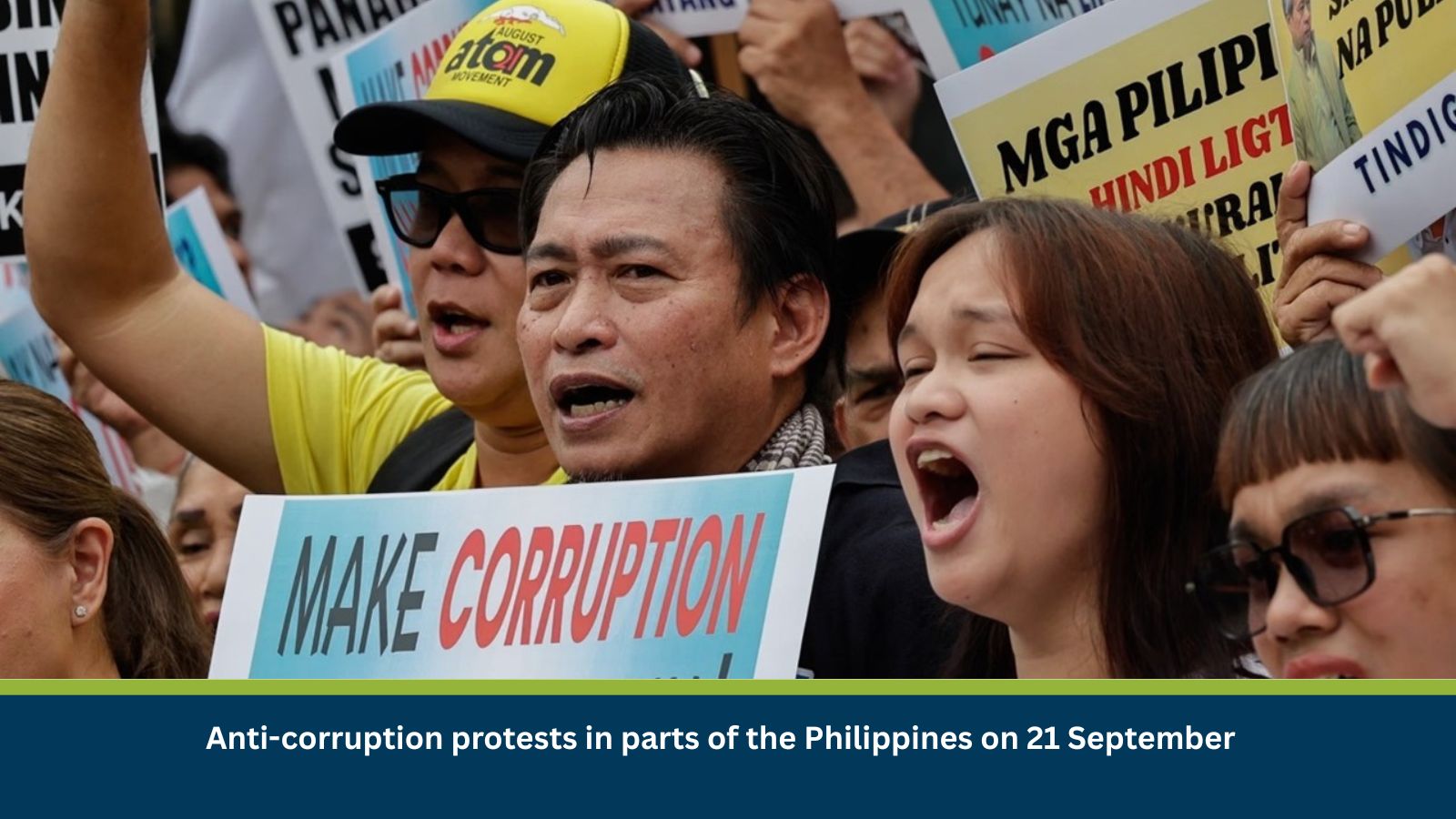 Anti-corruption protests in parts of the Philippines on 21 September