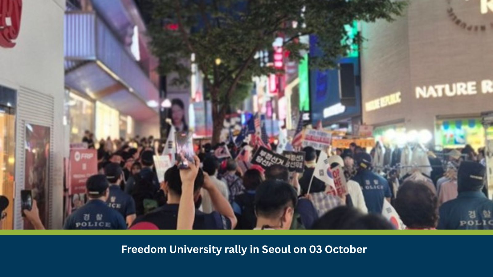 Freedom University rally in Seoul on 03 October