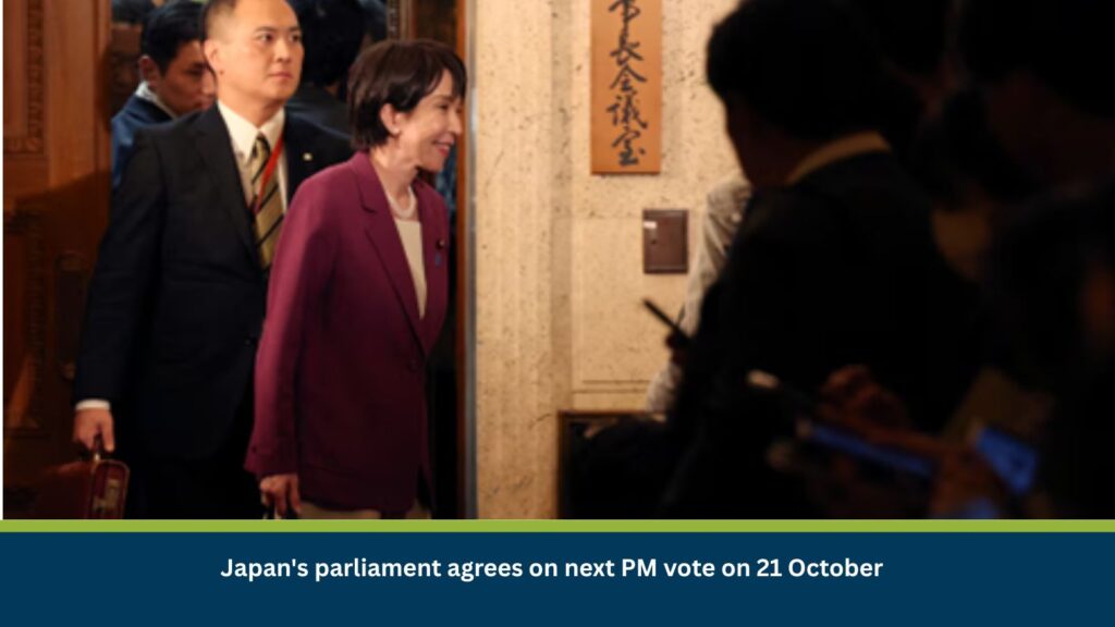 Japan's parliament agrees on next PM vote on 21 October