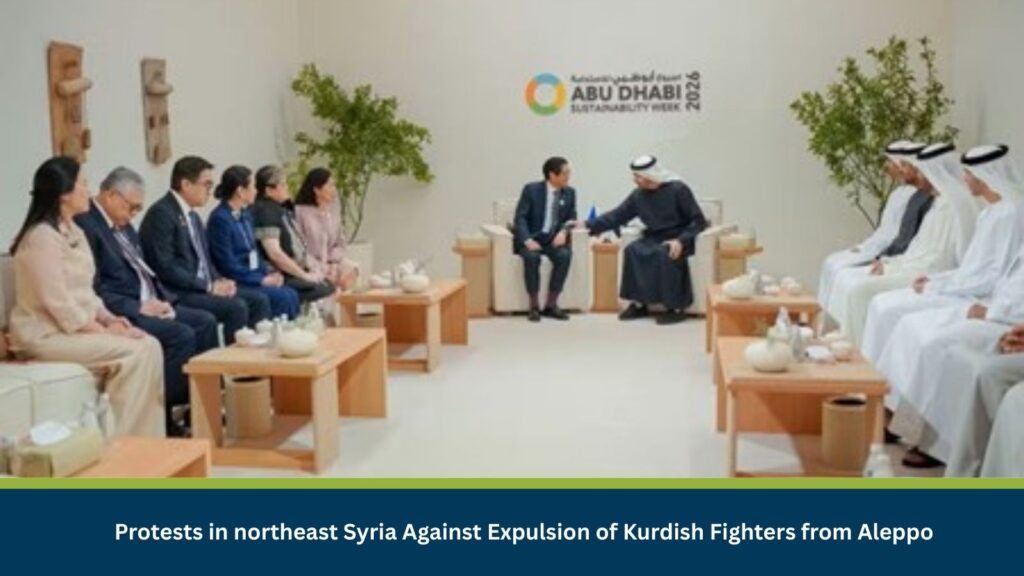 Protests in northeast Syria Against Expulsion of Kurdish Fighters from Aleppo