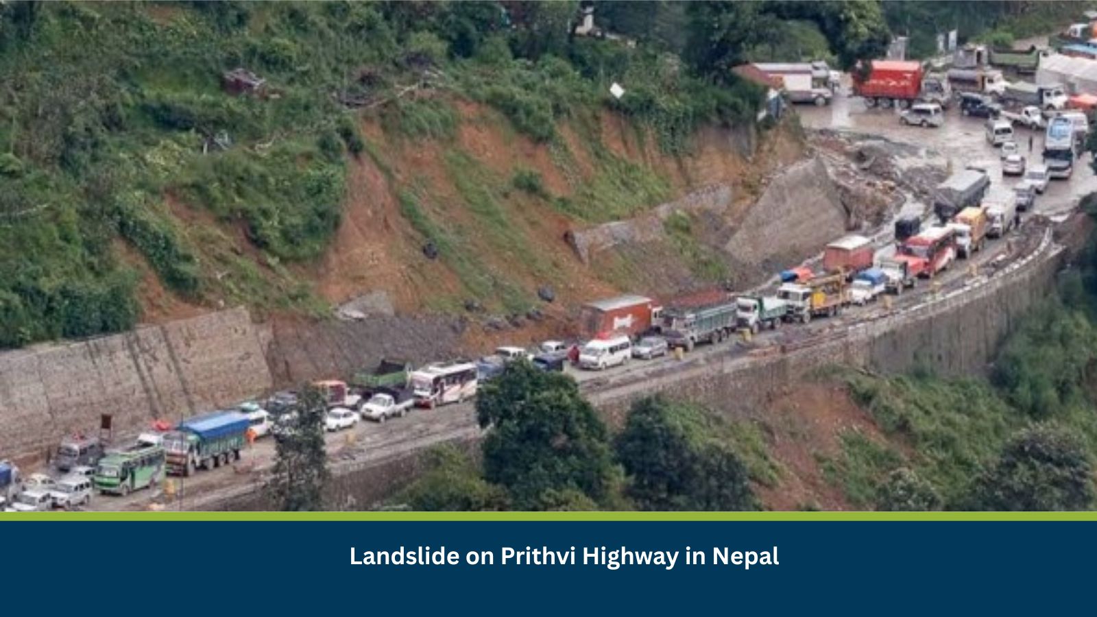 Landslide on Prithvi Highway in Nepal