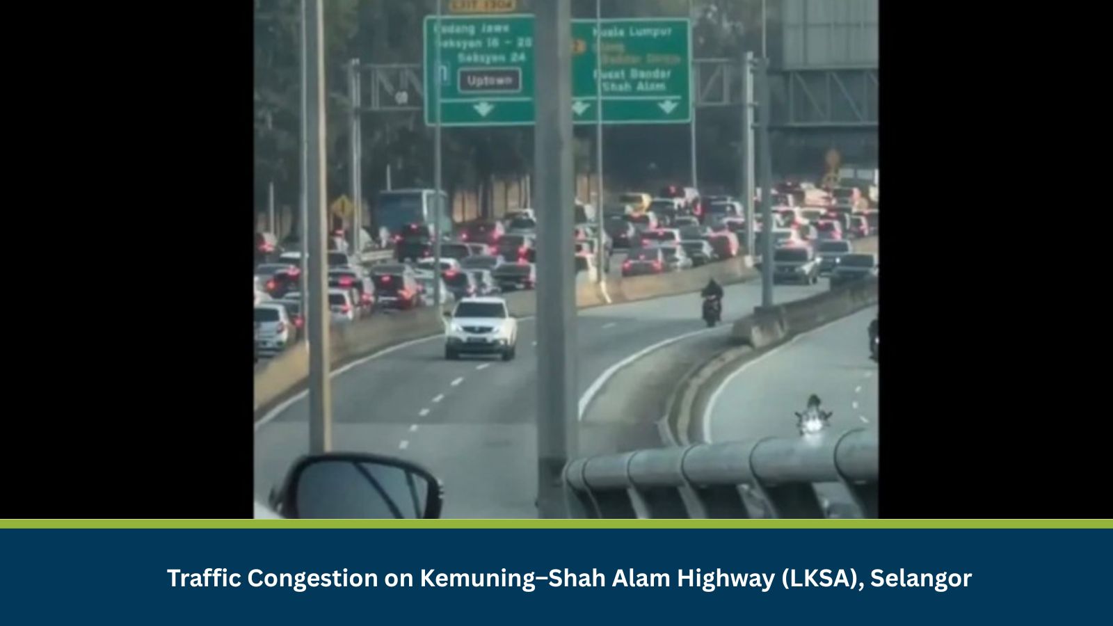 Traffic Congestion on Kemuning–Shah Alam Highway (LKSA), Selangor